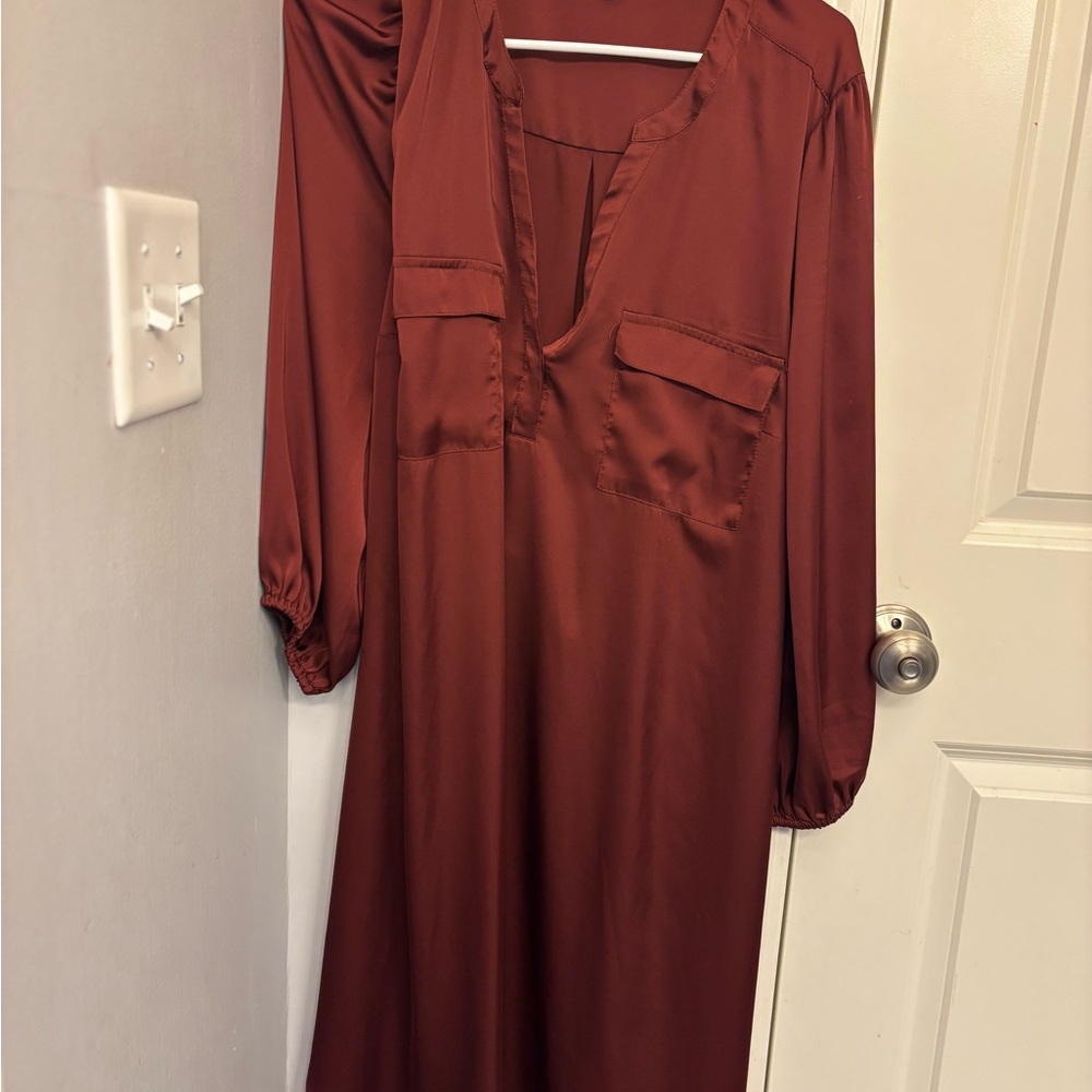 Elegant Rust Red Women's Dress
